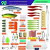 Conjunto de iscas para pesca transfronteiriça, conjunto de iscas artificiais, conjunto completo de equipamentos de pesca com isca macia de lantejoula, Amazon TEMU AliExpress