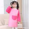 Avental Smock Infantil Impermeável Bebê Pintura Avental Roupa Corpo Inteiro Jardim de Infância Arte Pintura Babador para Comer Logotipo Estampado