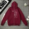 Design Minimalista Moderno Moletom com Zíper Estampa Simples de Rosa Casaco Cardigã Moletom Casual Solto