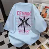 Camiseta Manga Curta Estampa de Letras Hip-Hop Tendência Nacional Verão Ins Estilo Casal Oversize Estilo College Top