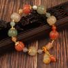 Pulsera Torthen de Calabaza Jade Pulsera Granate Antigua Pulsera Niña Estilo Chino Pulsera Cuentas de Jade