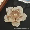 Acessórios de Joias com Strass de Camélia Transfronteiriços Flores Tridimensionais de Sapato de Camada Dupla Acessórios para Roupas Acessórios de Broche para Headwear DIY