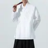 Jaqueta Roupão Taoísta Masculina Nova Estilo Chinês Primavera e Outono 2026, Cardigan Solto Tradicional Hanfu, Top Casual Inspirado em Zen Tamanho Grande