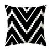 Funda para Cojín de Sofá Serie Geométrica Blanco y Negro Piel de Melocotón Felpa Corta Estampada Funda para Almohada Funda para Cojín de Cintura Transfronterizo