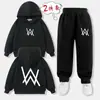 Conjunto de Dos Piezas con Sudadera con Capucha y Pantalones Deportivos Forrados de Polar para Estudiante Hombre, Mismo Estilo que Dj Alan Walker Alanwalker Jiahao