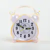 Reloj Creativo, Reloj Despertador Pequeño de Cristal Portátil Transparente, Reloj de Cuarzo Decorativo de Escritorio Estudiante Moderno y Sencillo, Silencioso