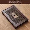 Bandeja de Té para Uso Doméstico, Estilo Chino, Simple, Color Sólido, Retenedora de Agua, Bambú, Incrustada, Bandeja de Té Redonda Grande, Plataforma de Preparación Seca, Drenaje de Agua