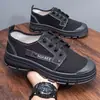 2026 Novos Sapatos de Trabalho, Sapatos de Lona Casuais Resistentes ao Desgaste, Sapatos Martin, Sapatos Masculinos Tendência Estilo Britânico de Cano Baixo com Sola Grossa