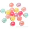Cuentas Redondas de Color Sólido y Color Plateado de Acrílico, Cuentas con Agujero Recto, Cuentas para Pulsera, Pulsera Hecha a Mano DIY, Cuentas Sueltas, Accesorios 16mm
