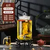 Garrafa de Licor Medicinal Selada de Alta Qualidade com Ginseng, Pote de Vidro Espessado com Bico, Garrafão de Vinho, Barril de Vinho, Recipiente Vazio