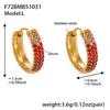 Brincos Esféricos em U de Três Fileiras de Diamante de Zircônia Cúbica de Alta Qualidade Xinyixin Banhados a Ouro 18K Real Acessível Luxo Versátil Brincos de Aço Inoxidável