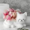 Jiahui Mei Maceta de Flor de Gatito Molde de Silicona DIY Portavelas de Gato Lindo Adorno de Yeso Herramienta de Lijado