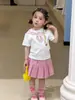 Ropa para Niños Zhe Li Camiseta de Manga Corta para Niñas Estilo Verano Delgado 2026 Estilo Academia Ropa para Niños Clase Top para Niña Pequeña Bebé