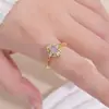 Anillo Abierto de Piedra Lunar Romántico de Gama Alta de Venta Caliente Europea y Americana Celebridad de Internet Transmisión en Vivo Anillo Trenzado Cortado Estilizado Dulce Femenino