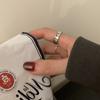 Anillo de Dibujos Animados Populares de Internet para Mujer Moda Retro Reino Animal Oso Conejo Plata S925 Anillo de Dedo Abierto Marea