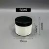 Crema de ojos al por mayor en stock, crema facial, botellas dispensadoras de crema, tarros de plástico PP de doble capa sellados para crema de manos, 50g