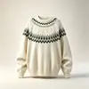 Nuevo suéter de punto Fair Isle estilo americano transfronterizo 2026 para hombre, con cuello redondo, diseño de bloques de color y un ajuste holgado y grueso, perfecto como capa interior