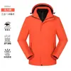 Chamarra rompevientos tres en uno con impresión de logo personalizado, adecuada para otoño e invierno, con forro interior desmontable, diseñada como ropa de trabajo corporativa y disponible en tallas para mujer.