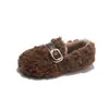 Zapatos de algodón para niñas, nuevo estilo de invierno 2026, zapatos casuales para niños, zapatos de suela blanda estilo princesa, zapatos para bebé forrados de felpa, modernos