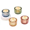 Copo de Vela Listrado para Aromaterapia Suporte de Vela de Vidro Estilo Europeu Decoração Criativa para Casa Decoração de Atmosfera Festiva Festa à Luz de Velas