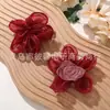 Versão Original Coreana Doce Organza Flor de Cinco Pétalas DIY Versátil Presilha Garra Acessório de Cabelo Elástico de Cabelo Corsage Acessório de Roupa