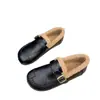 Outono/Inverno 2026 Novos Sapatos de Algodão Retrô com Fivela Mágica de Couro Macio, Acolchoados com Lã de Cordeiro, Quentes, Antiderrapantes, com Solado Macio, Sapatos da Moda