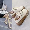 XQ229 Nuevo Blanco de Primavera Tenis Versión Coreana Ins2026 Zapatos Deportivos para Correr para Estudiantes Mujeres Suela Gruesa Aumentadores de Altura Tenis Casuales