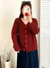 Top de punto hueco redondo holgado para mujer talla grande, chaqueta de manga larga, estilo otoño 2026, cárdigan de punto para mujer talla grande