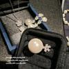 Flores de fadas ricas em pérolas brancas australianas Tahiti Deep Sea Bead Flower Zircon Earrings