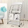Clip para periódico estante para libros y periódicos pequeño revista promocional estante de piso almacenamiento estante simple oficina estante para periódicos