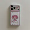 Funda de teléfono linda con lunares de Gato KT My Melody con cadena colgante para iPhone 18 Pro Max, Apple 17 Pro, 16P