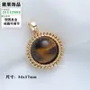 Pingente de Pedra Olho de Tigre Medula Pingente de Colar DIY Fivela Viva Pingente Único Pingente Fashionável Acessórios de Joias Banhado a Cobre Ouro 18K