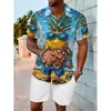 2026 Nueva Camisa Casual de Moda para Hombre de Comercio Exterior de Manga Corta con Estampado Digital