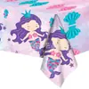 Fiesta de Cumpleaños Temática de Sirena de Dibujos Animados para Niños Plato de Papel con Escamas de Pez Taza de Papel Servilleta de Papel Mantel La Decoración de Bandera