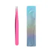 Pinças para Cílios Postiços Pinças para Nail Art DIY Pinças para Técnicos de Cílios Pinças para Extensão de Cílios Pontas Curvas e Retas Personalizável