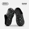 Sandálias Aumentadoras de Altura de 5cm para o Verão, Chinelos Impermeáveis e Resistentes a Óleo para Uso Externo com Padrão de Estrelas, Sapatos de Chef Modernos com Sola Grossa para Mulheres