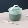 Copo de Café da Manhã de Aço Inoxidável 304 para Trabalhadores de Escritório, Estudantes, Copo Térmico Infantil, Utensílios de Mesa, Colher, Marmita de Aparência Sofisticada, Tigela de Sopa