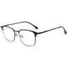 Gafas de Montura para Cejas Ultraligeras Semi-Titanio Danyang para Miopía para Hombres con Caras Grandes, Montura de Gafas para Hombres de Negocios 32808Y