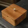 Cenicero de madera maciza con tapa para el hogar y la oficina, lujo ligero, anti-esparcimiento de ceniza, decoración creativa para mesa de centro