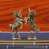 Latón Vintage Antiguo Adornos Kirin de Fuego Kirin de Fuego de un Cuerno Pequeñas Artesanías de Latón Bronce Decorativas Pequeños Adornos Lote