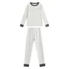 Pijama de bloques de color para otoño e invierno para niños, ropa de casa para niños, conjunto de ropa interior térmica para niñas, suéter de algodón de capa base