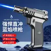 Pistola encendedor inflable a prueba de viento para exteriores encendedor de chorro directo punto moxibustión antorcha de soldadura pistola pulverizadora gas para cigarros negro hielo