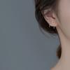 Pendientes de Corazón Hueco Sencillos Estilo Coreano de Plata Pura Nalan S999, Diseño Fresco y Corto, Pendientes en Forma de Corazón de Verano G6463