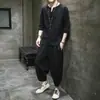 26 Camisetas de Lino de Manga Corta para Hombre Estilo Chino, Trajes de Algodón y Lino Chinos, Trajes Tang Budistas, Hanfu, Trajes Zen, Conjuntos de Dos Piezas
