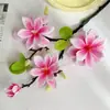 Flor de Magnolia Simulada Realista de Gama Alta Estilo Chino Nuevo Decoración Zen para el Hogar y el Hotel Paisajismo Arte Floral Transfronterizo