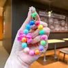 Materiales para Cadena de Teléfono Hecha a Mano DIY con Cuentas, Llavero de Nueve Colores DIY Serie Crema Cuentas Redondas de Colores