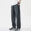 Nuevo modelo 2026: Pantalones casuales rectos de ajuste holgado estilo americano para hombre, pierna ancha, estilo retro japonés