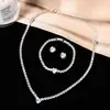 Nuevo Estilo Ins Transfronterizo Lujo Accesible Cadena de Garra de Cristal Super Brillante Collar Pulsera de Celebración de Banquete para Mujer Set Completo de Joyería de Diamantes