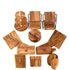 Bandeja de Madera de Acacia Lista para Usar Informal Snack Snack Pastel Almacenamiento Cocina Diaria Fiesta Forma Especial Asimétrica