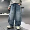 Nueva colección de otoño de pantalones vaqueros para niños, pantalones vaqueros largos modernos y versátiles para niños y estudiantes de secundaria.